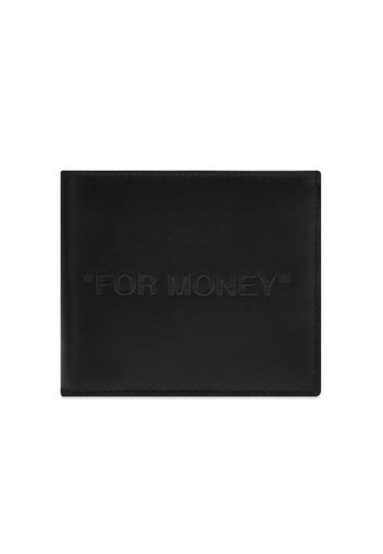 OFF-WHITE Debossed "For Money" Quote Bifold Wallet (8 Slot) Black