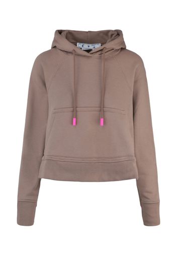 OFF-WHITE Monogram Cropped Hoodie Camel