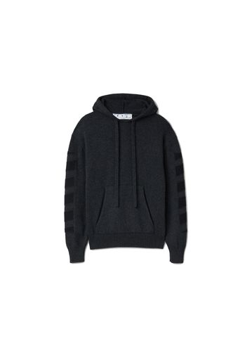 OFF-WHITE Diagonal Cashmere Hoodie Dark Grey