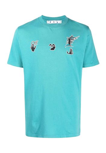 OFF-WHITE x MLB Miami Marlins T-Shirt Lake Blue/Black