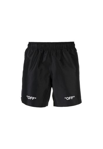 OFF-WHITE Off Logo Print Swim Shorts Black