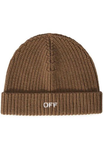 Off-White Off-Stamp Virgin-Wool Beanie Hat Army Green