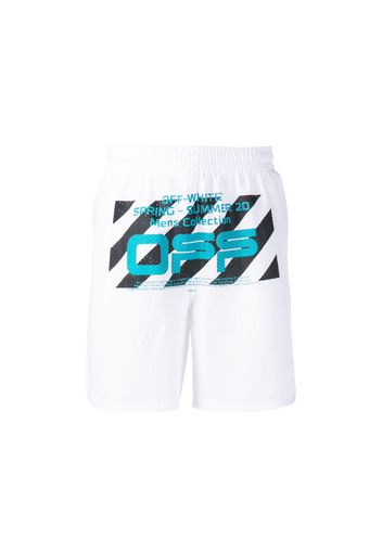 OFF-WHITE Wavy Line Mesh Shorts White/Multicolor