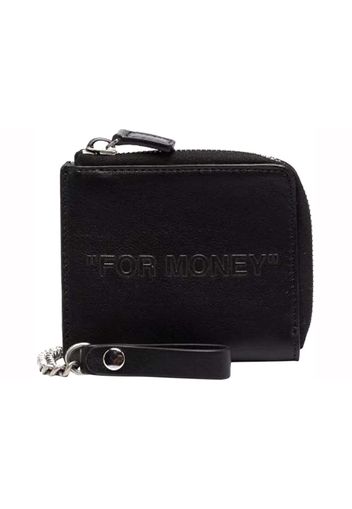 OFF-WHITE Debossed Quote Chain Wallet Black