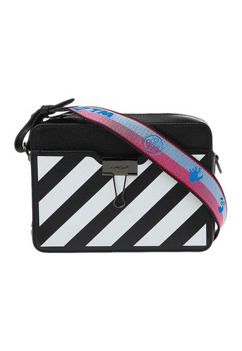 OFF-WHITE Diag Camera Bag Black/White with Red/Blue Strap