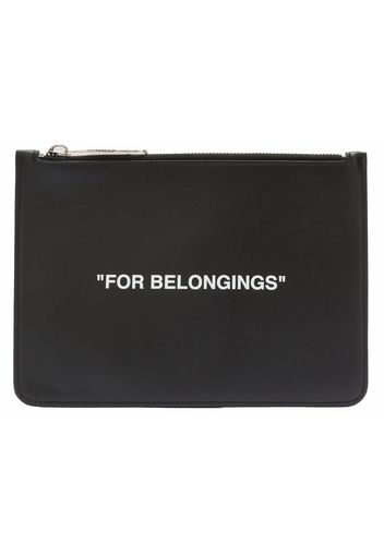 OFF-WHITE "FOR BELONGINGS" Pouch Black