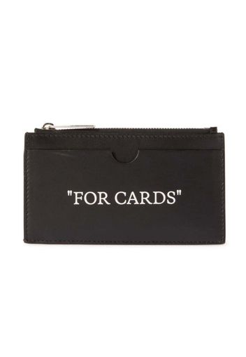 Off-White Quote-Print Leather Cardholder Black