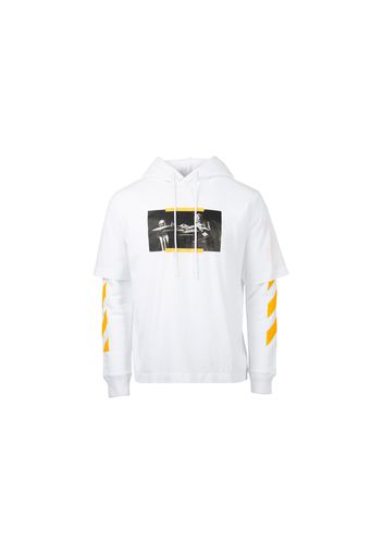 OFF-WHITE Caravaggio St. Jerome Writing Layered Hoodie White/Yellow/Black