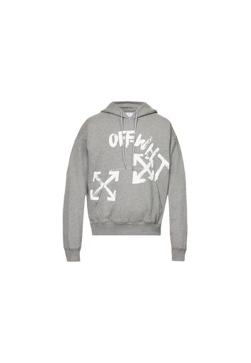 OFF-WHITE Paint Script Arrows Skate Hoodie Grey/White