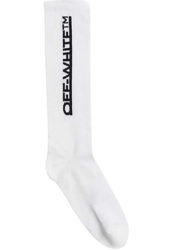 OFF-WHITE Underlined Logo Long Socks White/Black