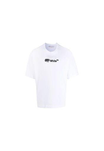 OFF-WHITE Embroidered Spray Helvetica Skate Tee White/Black