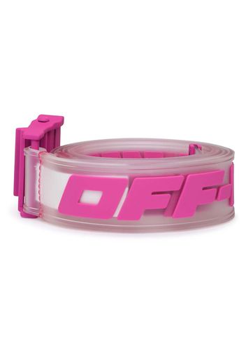 Off-White Logo Printed Industrial Buckle PVC Belt Fushia Pink