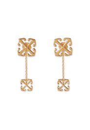 Off-White Arrow-Motif Drop Earrings Gold