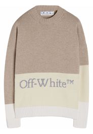 OFF-WHITE Colour Block Knitted Crewneck Beige Natural White