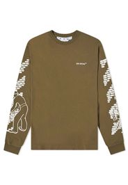 OFF-WHITE Bricks Skate Long Sleeve T-Shirt Army Green/White