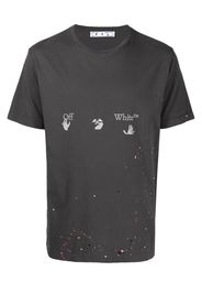 OFF-WHITE Paint Splatter Print T-Shirt Khaki Brown