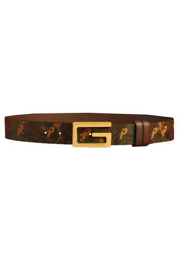 Palace x Gucci GG-P Supreme G Square Buckle Reversible Belt Camouflage/Brown