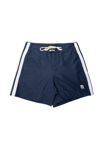 Palm Angels Logo-embroidered Side Stripe Swim Shorts Navy