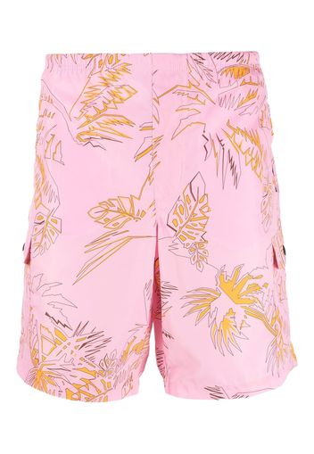 Palm Angels Abstract Palms Swim Shorts Pink/Gold