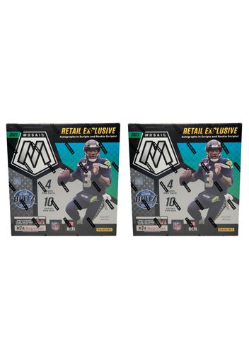 2021 Panini Mosaic Football Mega Box (Walmart) (Reactive Blue Parallels) 2x Lot