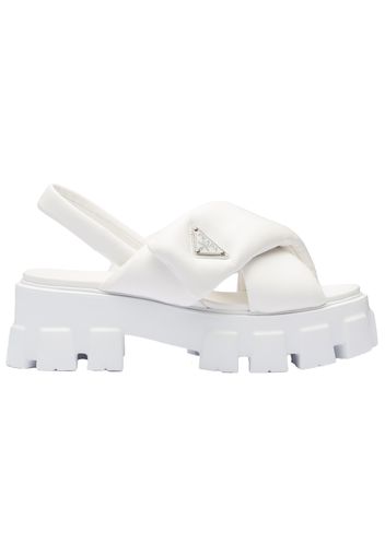 Prada Monolith Padded 55mm Sandals White Nappa Leather