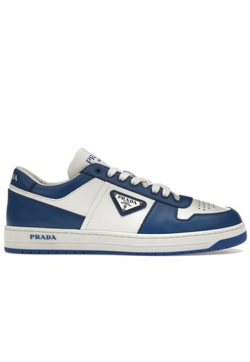 Prada Downtown Low Top Sneakers Leather White Cobalt Blue