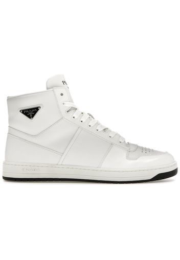 Prada Downtown High Top Sneakers Leather White White Black