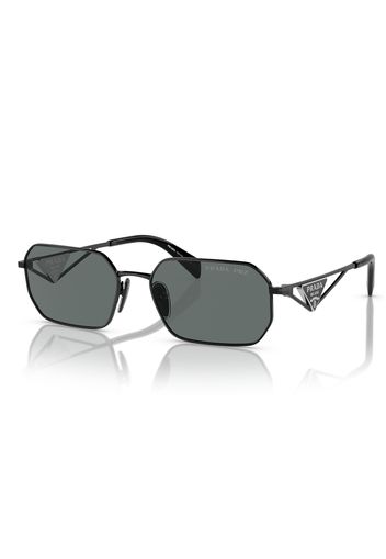 Prada Geometric Sunglasses Black/Black Grey (SPRA51 1AB-5Z1)