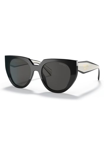 Prada Cat Eye Sunglasses Blac/Talc White (SPR 14WSF)