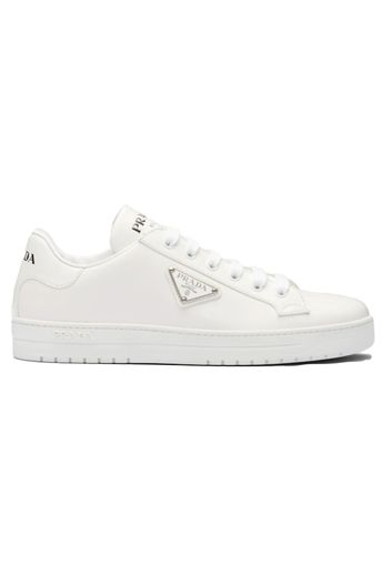 Prada Downtown Low Top Sneakers Leather White Silver (Women's)