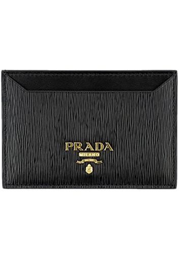 Prada Vitello Move Signature Logo Card Holder Black