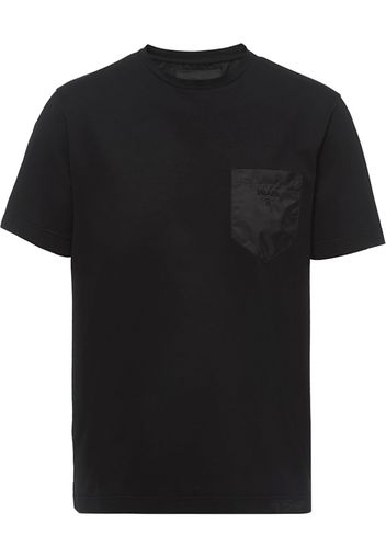 Prada Embroidered Logo Chest Pocket T-shirt Black