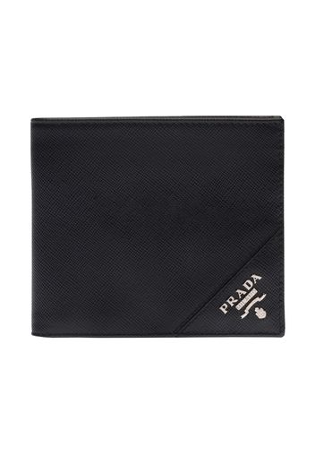 Prada Bi-Fold Wallet Saffiano Leather Nero/Baltico