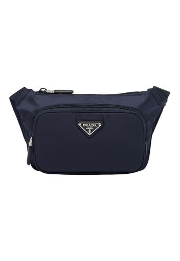 Prada Re-Nylon and Saffiano Leather Shoulder Bag Navy