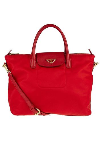 Prada Shopping Tote Tessuto Saffiano Red