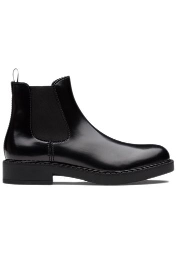 Prada Brushed Calf Leather Chelsea Boot Black