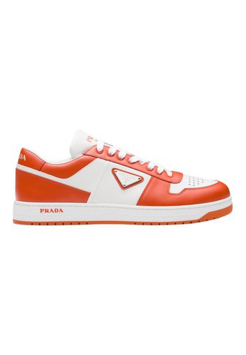 Prada Downtown Low Top Sneakers Leather White Orange