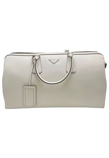 Prada Pattina Saffiano Leather Travel Bag Ivory