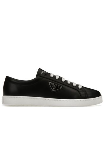 Prada Brushed Sneakers Leather Black Black White