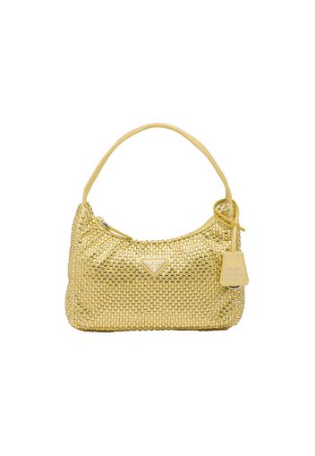 Prada Satin Mini-Bag With Artificial Crystals Pineapple Yellow