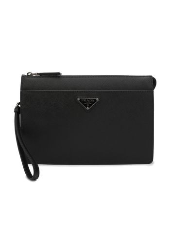 Prada Saffiano Leather Pouch Black