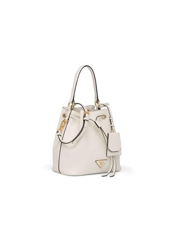 Prada Bucket Bag Saffiano Leather Gold-tone White