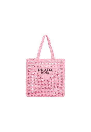 Prada Raffia Tote Bag Petal Pink