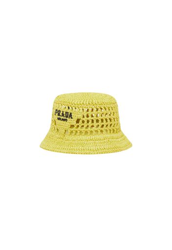 Prada Raffia Bucket Hat Citron Green