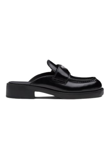 Prada 40mm Mule Black Brushed Leather