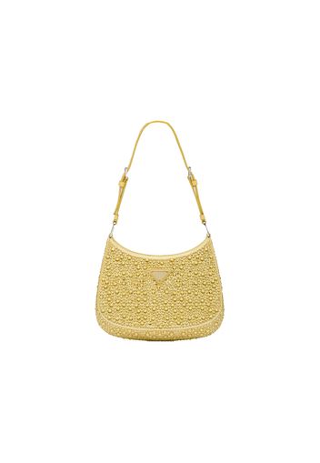 Prada Cleo Satin Bag With Appliques Pineapple Yellow