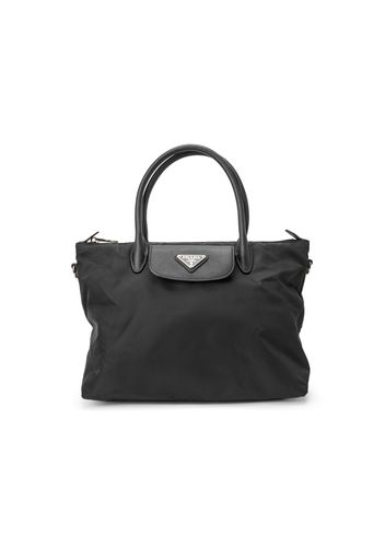 Prada Convertible Flap Tote Tessuto/Saffiano Medium Nero Black