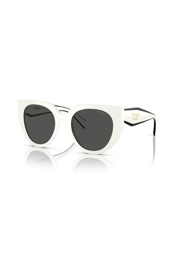 Prada Cat Eye Logo Sunglasses White/Black (SPR14W 142-5S0)