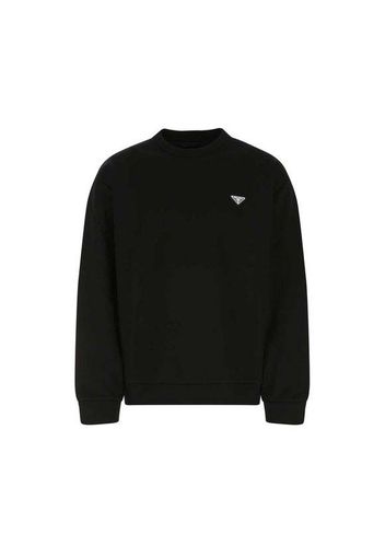 Prada Logo Plaque Round-Neck Sweatshirt Black