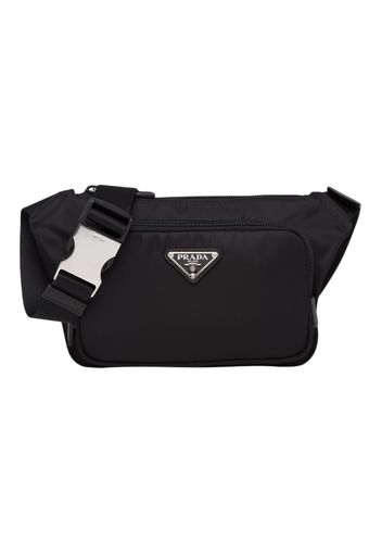 Prada Re-Nylon and Saffiano Leather Shoulder Bag Black